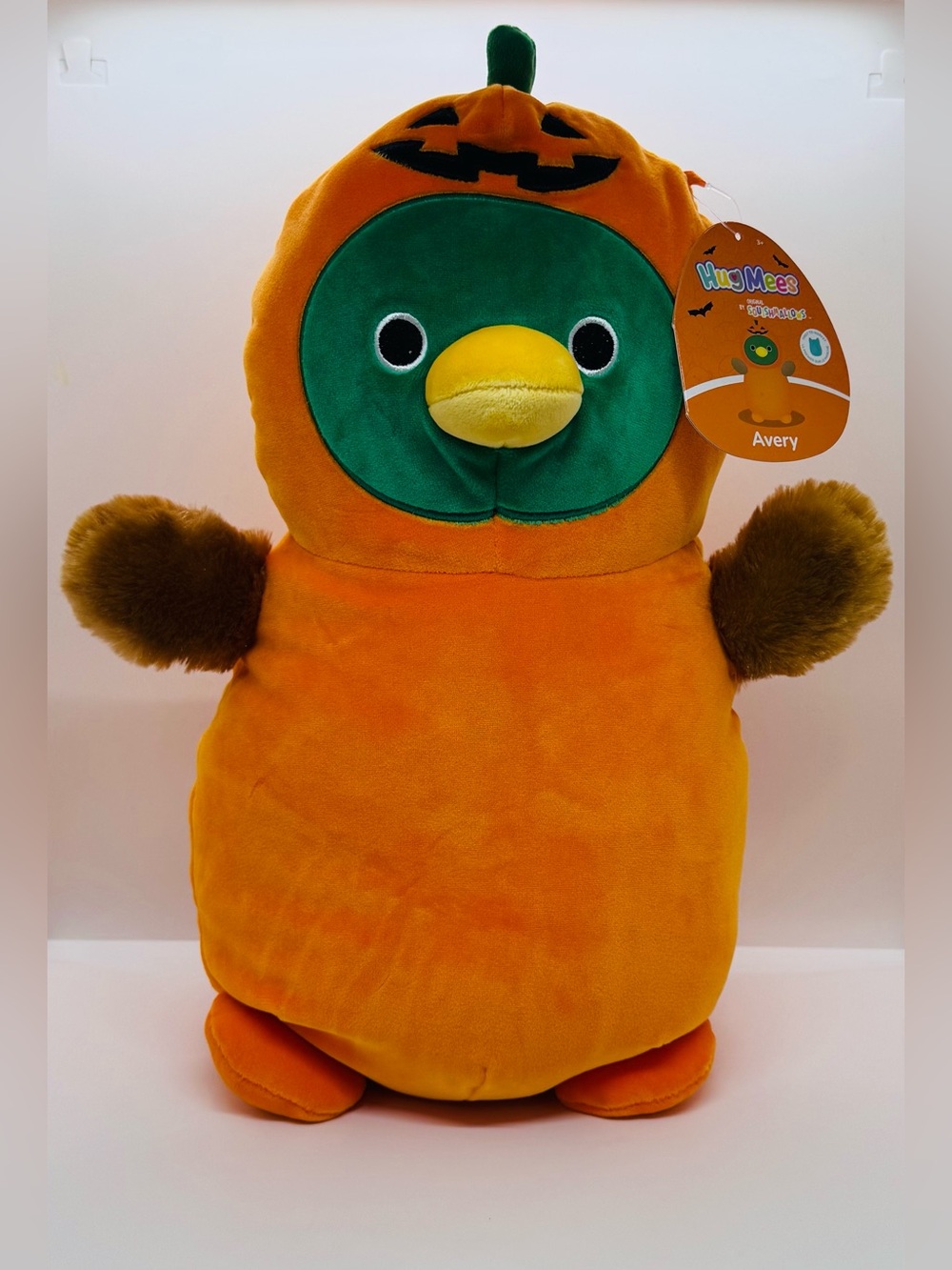 Squishmallows HugMees 14" Avery Mallard Duck Pumpkin Halloween Plush NWT